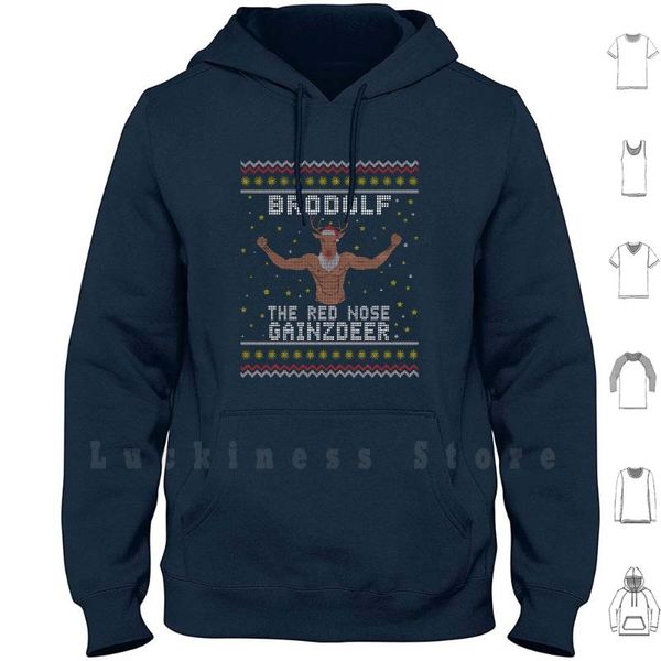 men's hoodies & sweatshirts brodolf the red nose gainzdeer long sleeve ugly christmas xmas fitness, Black
men's hoodies & sweatshirts brodolf the red nose gainzdeer long sleeve ugly christmas xmas fitness, Black