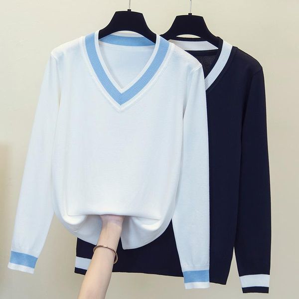 women's sweaters black white sweet plus large size oversize korean style fashion pullovers for autumn clothing ladies 2021, White;black
women's sweaters black white sweet plus large size oversize korean style fashion pullovers for autumn clothing ladies 2021, White;black