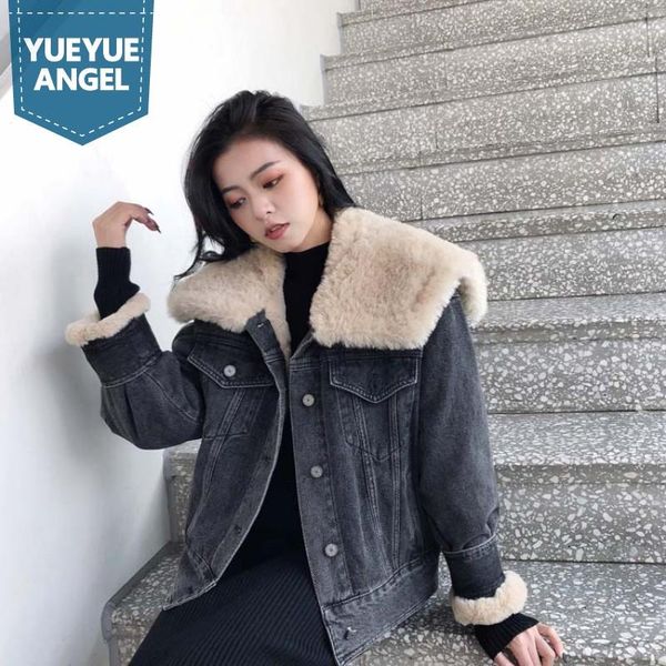 winter thick warm denim jacket women coats fleece liner square collar overcoat retro loose outerwear streetwear casual jackets women's, Black;brown
winter thick warm denim jacket women coats fleece liner square collar overcoat retro loose outerwear streetwear casual jackets women's, Black;brown