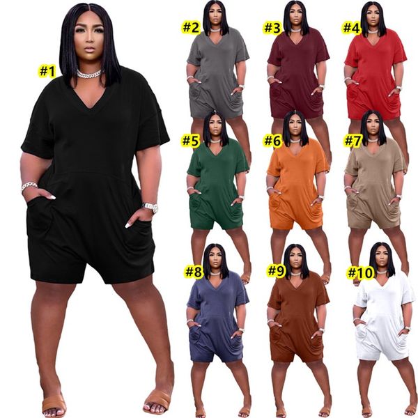 short sleeve jumpsuits women summer rompers solid color v-neck party outfits loose jumper suits plus size 3xl playsuits 10colors white black, Black;white
short sleeve jumpsuits women summer rompers solid color v-neck party outfits loose jumper suits plus size 3xl playsuits 10colors white black, Black;white
