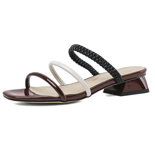 classic med square heels women slippers mixed colors genuine leather slip on pumps summer party casual shoes woman, Black
classic med square heels women slippers mixed colors genuine leather slip on pumps summer party casual shoes woman, Black