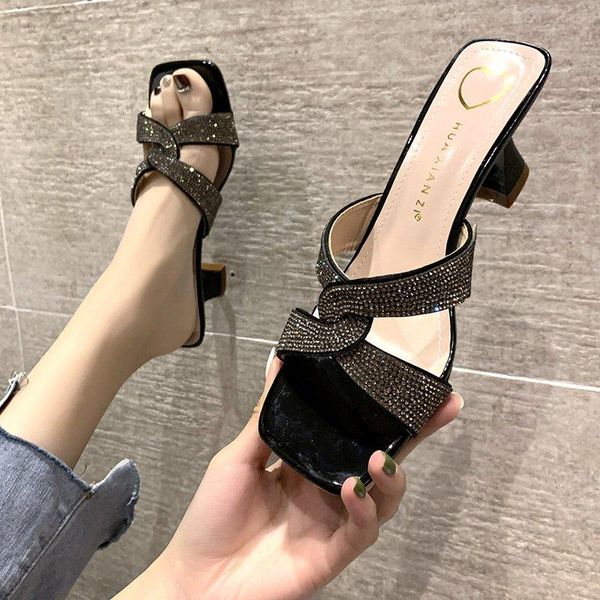 high heel slippers women crystal sandals summer sweet outdoor open toe slides black beige 2021
high heel slippers women crystal sandals summer sweet outdoor open toe slides black beige 2021