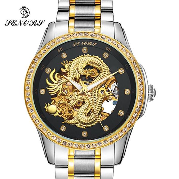 dragon skeleton automatic mechanical watches for men wrist watch stainless steel strap gold clock 30m waterproof mens hodinky wristwatches, Slivery;brown
dragon skeleton automatic mechanical watches for men wrist watch stainless steel strap gold clock 30m waterproof mens hodinky wristwatches, Slivery;brown