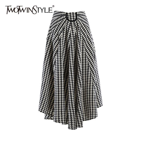 twotwinstyle irregular striped skirt for women high waist hit color ruched midi elegant skirts female fashion new clothing 210428, Black
twotwinstyle irregular striped skirt for women high waist hit color ruched midi elegant skirts female fashion new clothing 210428, Black