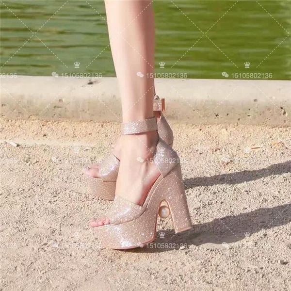 shining gold pumps women shoes high heels platform wedge woman pearl sandals peep toe party dress, Black
shining gold pumps women shoes high heels platform wedge woman pearl sandals peep toe party dress, Black