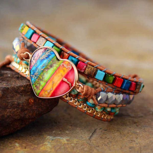 romantic 7 chakra leather wrapped mixed with stone heart-shaped 3-strand entangled bracelet classic jewelry, Golden;silver
romantic 7 chakra leather wrapped mixed with stone heart-shaped 3-strand entangled bracelet classic jewelry, Golden;silver