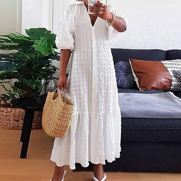 casual dresses autumn half sleeve button v neck party maxi dress women long shirt summer embossing boho solid beach vestido, Black;gray
casual dresses autumn half sleeve button v neck party maxi dress women long shirt summer embossing boho solid beach vestido, Black;gray