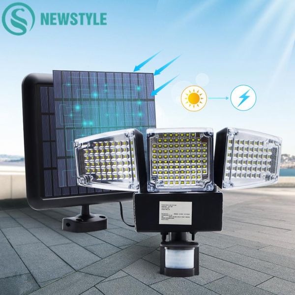 solar lamps 1000lm 188 led light motion sensor security lamp waterproof three head outdoor for entryways, patio, yard, gardren
solar lamps 1000lm 188 led light motion sensor security lamp waterproof three head outdoor for entryways, patio, yard, gardren