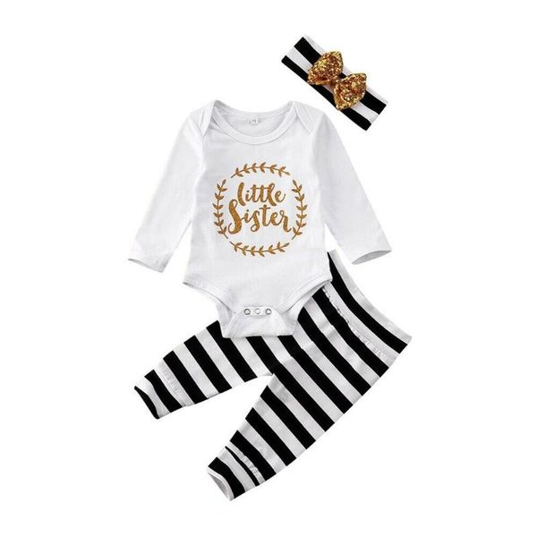 born baby girl romper bodysuit stripe pants headband outfits clothes set clothing sets, White
born baby girl romper bodysuit stripe pants headband outfits clothes set clothing sets, White