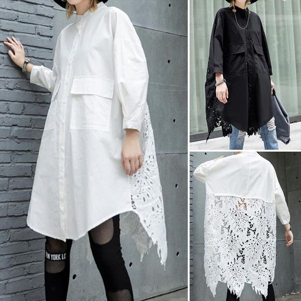fashion pleated asymmetrical zanzea womens blouses spring button work blusas female solid lapel tunic plus size, White
fashion pleated asymmetrical zanzea womens blouses spring button work blusas female solid lapel tunic plus size, White