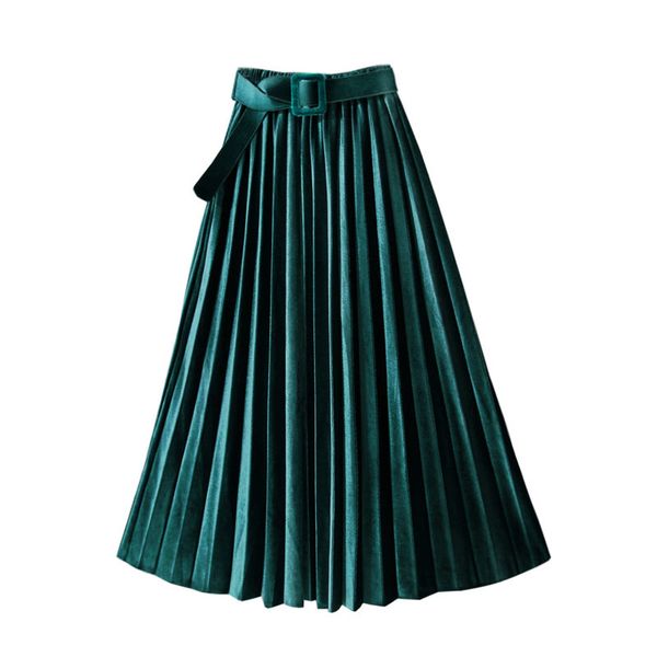 skirts pleuche belt pleated autumn winter elegant retro solid color simple a-line veet metallic calf long skirts, Black
skirts pleuche belt pleated autumn winter elegant retro solid color simple a-line veet metallic calf long skirts, Black