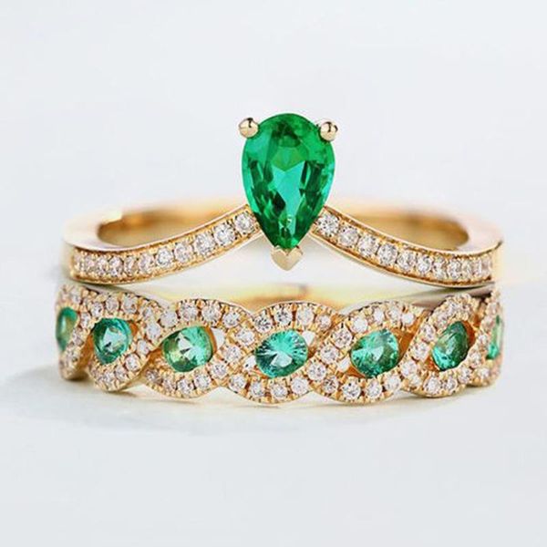 cluster rings arrival fashion women green zirconia inlay crown wedding engagement jewelry accessories, Golden;silver
cluster rings arrival fashion women green zirconia inlay crown wedding engagement jewelry accessories, Golden;silver