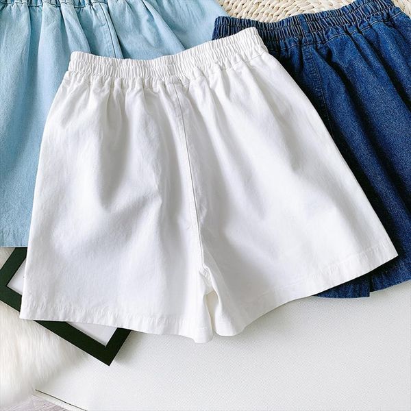 summer denim casual high waist womens short stretch white trousers outwear, White;black
summer denim casual high waist womens short stretch white trousers outwear, White;black