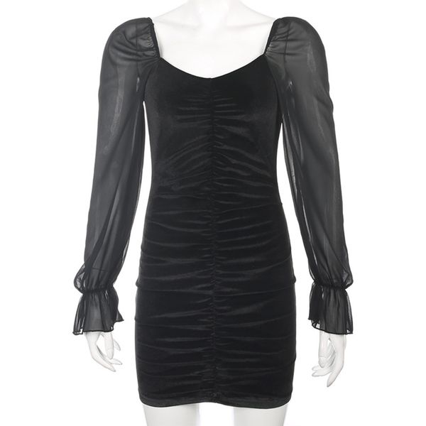 gothic black women v-neck splice mesh long sleeve folds slim mini dress 2020 spring goth female dark puff sleeve bodycon dresses x0521, Black;gray
gothic black women v-neck splice mesh long sleeve folds slim mini dress 2020 spring goth female dark puff sleeve bodycon dresses x0521, Black;gray