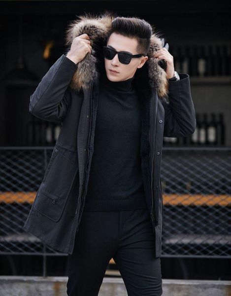 men's leather & faux winter jacket parka real coat men natural fur liner luxury jackets parkas hombre 2021 81p82007 kj2436, Black
men's leather & faux winter jacket parka real coat men natural fur liner luxury jackets parkas hombre 2021 81p82007 kj2436, Black