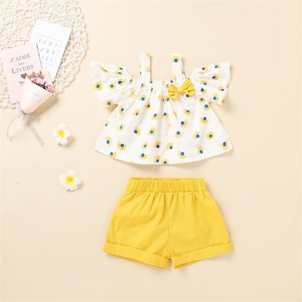 summer girls short-sleeve and shorts set sweet sunflower ruffle boat neck t-shirt solid color short pants clothing sets, White
summer girls short-sleeve and shorts set sweet sunflower ruffle boat neck t-shirt solid color short pants clothing sets, White