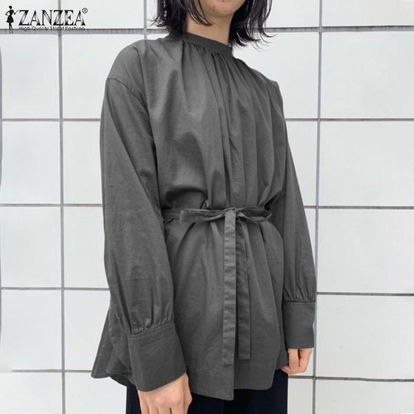 women's blouses & shirts zanzea stylish women belted blouse elegant solid office lady shirt spring casual long sleeve tunic chemise bl, White
women's blouses & shirts zanzea stylish women belted blouse elegant solid office lady shirt spring casual long sleeve tunic chemise bl, White