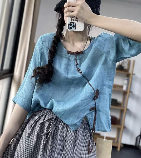 women's blouses & shirts large size pullovers shirt retro women summer loose 2021 blouse o-neck button short sleeve mori girl, White
women's blouses & shirts large size pullovers shirt retro women summer loose 2021 blouse o-neck button short sleeve mori girl, White
