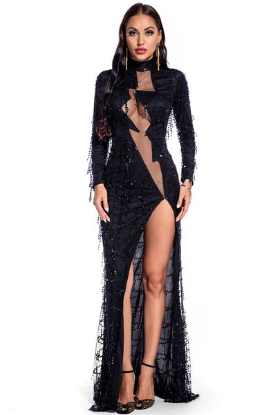 split sequins womens party dresses long sleeve slim women bodycon robe casual solid color female clothes, Black;gray
split sequins womens party dresses long sleeve slim women bodycon robe casual solid color female clothes, Black;gray