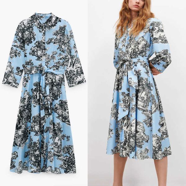 za summer blue print shirt dress women long sleeve belt office lady elegant midi dresses female chic floral pleated vestido 210602, Black;gray
za summer blue print shirt dress women long sleeve belt office lady elegant midi dresses female chic floral pleated vestido 210602, Black;gray