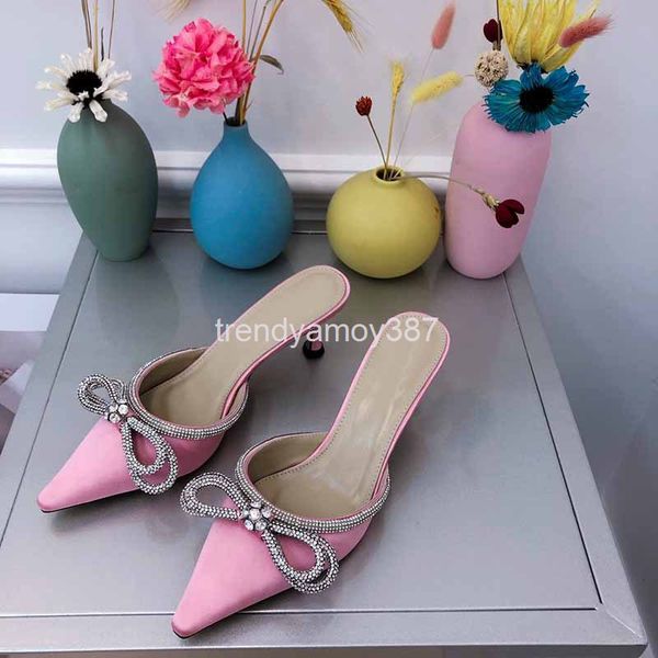 slippers spring and summer women's silk satin fashion bow knot pointed thin heel high-heeled shoes bag head slippers, Black
slippers spring and summer women's silk satin fashion bow knot pointed thin heel high-heeled shoes bag head slippers, Black