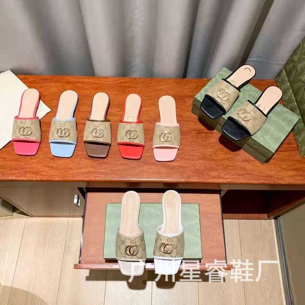 g family 2021 summer double g flat slippers for women, Black
g family 2021 summer double g flat slippers for women, Black