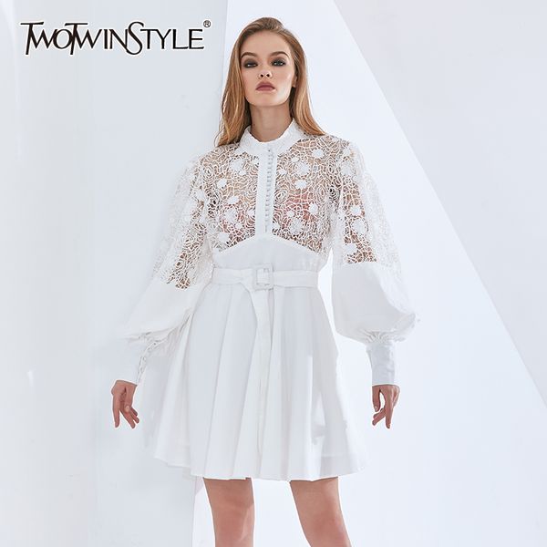 patchwork lace dress for women stand collar lantern sleeve high waist hollow out midi dresses female 210423, Black;gray
patchwork lace dress for women stand collar lantern sleeve high waist hollow out midi dresses female 210423, Black;gray