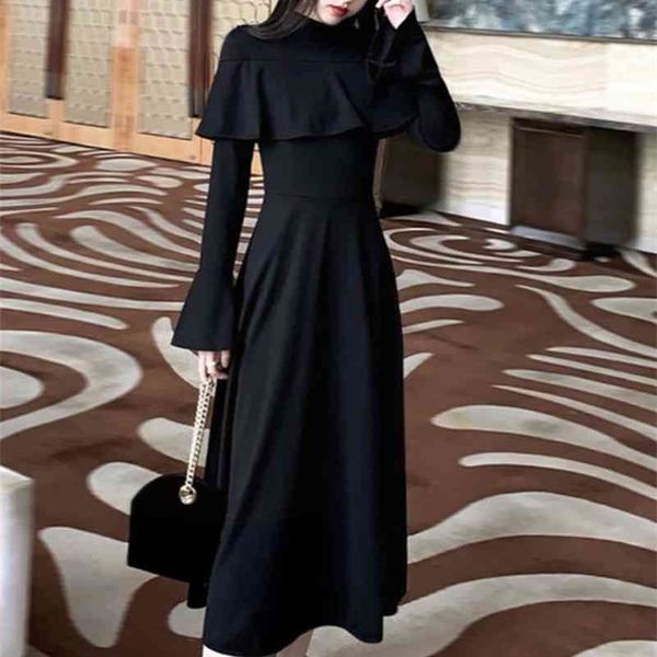 dress women's autumn and winter temperament waist was thin french retro office lady polyester full 210416, Black;gray
dress women's autumn and winter temperament waist was thin french retro office lady polyester full 210416, Black;gray