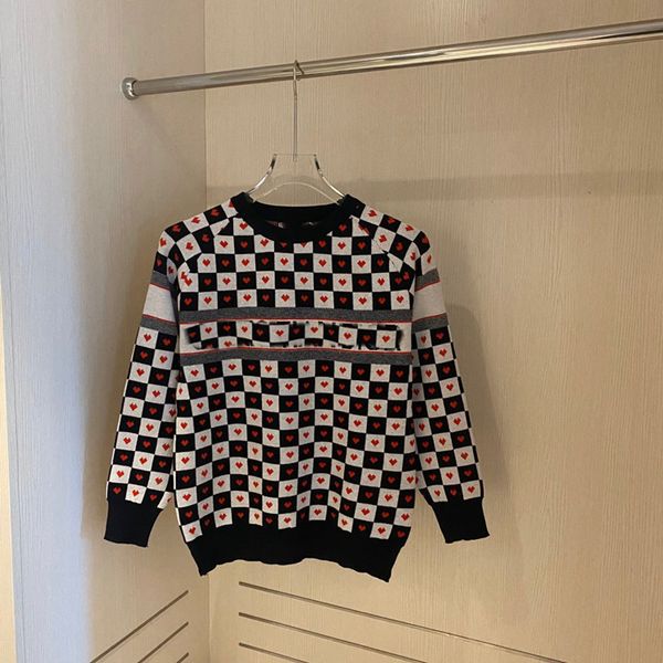 new love chessboard checkerboard round neck pullover sweater couple casual loose fashion in autumn and 21, White;black
new love chessboard checkerboard round neck pullover sweater couple casual loose fashion in autumn and 21, White;black