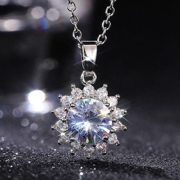 pendant necklaces crystal sunflower women brilliant cubic zirconia wedding necklace fashion jewelry, Silver
pendant necklaces crystal sunflower women brilliant cubic zirconia wedding necklace fashion jewelry, Silver
