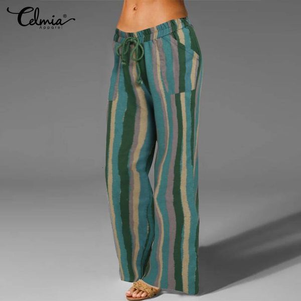 women's pants & capris celmia elastic waist wide leg women vintage trousers casual loose fashion print palazzo ladies pockets pant, Black;white
women's pants & capris celmia elastic waist wide leg women vintage trousers casual loose fashion print palazzo ladies pockets pant, Black;white