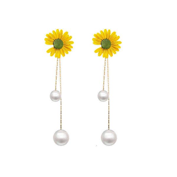 925 sier needle daisy pearl earrings women's long temperament tassel korea net red super fairy, Golden
925 sier needle daisy pearl earrings women's long temperament tassel korea net red super fairy, Golden