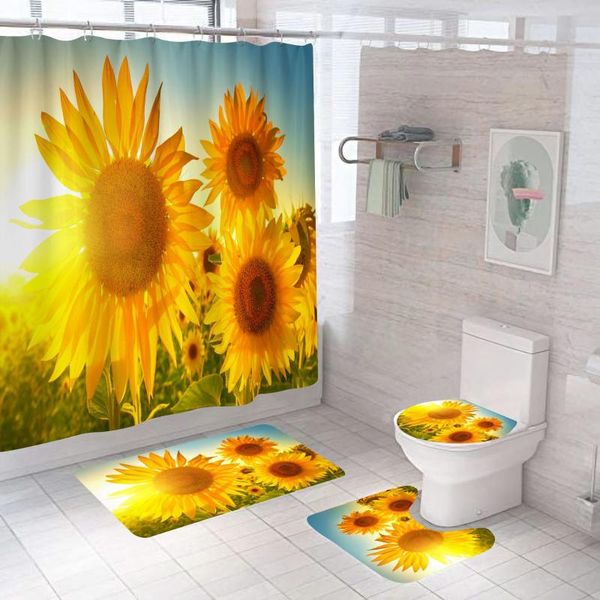 4pcs/set 3d printed sunflower bathroom curtain waterproof mildew-proof shower curtains bathtub anti-slip mat toilet set
4pcs/set 3d printed sunflower bathroom curtain waterproof mildew-proof shower curtains bathtub anti-slip mat toilet set