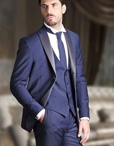 men's suits & blazers two buttons groomsmen navy blue groom tuxedos peak black satin lapel men wedding man bridegroom (jacket + pa, White;black
men's suits & blazers two buttons groomsmen navy blue groom tuxedos peak black satin lapel men wedding man bridegroom (jacket + pa, White;black