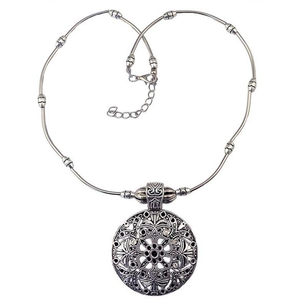 pendant necklaces vintage jewelry bohemian tibetan chain gypsy ethnic hollow carved metal flower pendants for women, Silver
pendant necklaces vintage jewelry bohemian tibetan chain gypsy ethnic hollow carved metal flower pendants for women, Silver