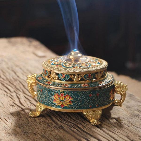 fragrance lamps antique alloy color painted lotus tibetan flower coil incense burner
fragrance lamps antique alloy color painted lotus tibetan flower coil incense burner