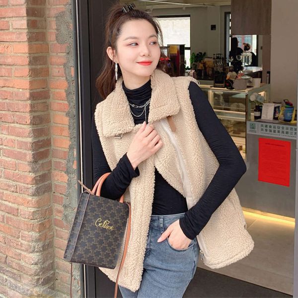 fur one-piece vest women's vest coat lamb wool cotton loose with autumn winter cashmere, White
fur one-piece vest women's vest coat lamb wool cotton loose with autumn winter cashmere, White