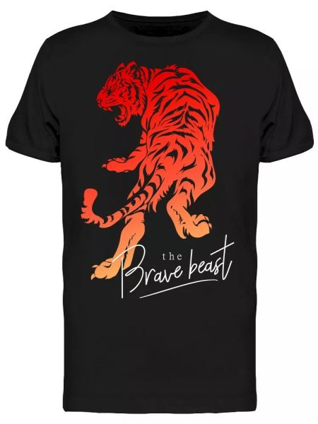 The Brave Beast Tiger Tee Men's -Image by Shutterstock, White;black