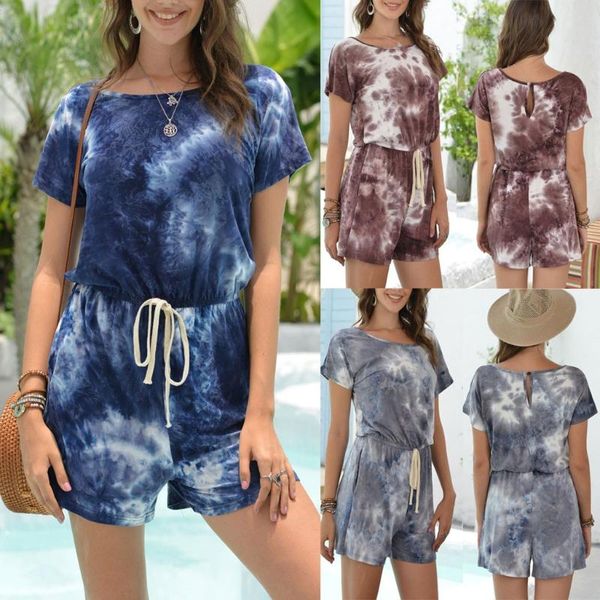 women's jumpsuits & rompers casual tie dye short sleeve shorts jumpsuit women tracksuit fashion summer matching sets woman, Black;white
women's jumpsuits & rompers casual tie dye short sleeve shorts jumpsuit women tracksuit fashion summer matching sets woman, Black;white