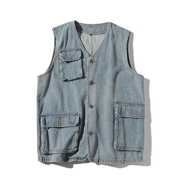 men's vests yasuguoji male denim waistcoat veste homme vest casual slim sleeveless jacket cowboy vintage pockets jeans, Black;white
men's vests yasuguoji male denim waistcoat veste homme vest casual slim sleeveless jacket cowboy vintage pockets jeans, Black;white