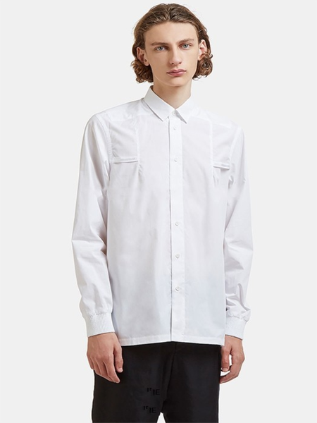 men's casual shirts spring and autumn fashion back open button design white symmetrical pocket square collar long sleeve shirt, White;black
men's casual shirts spring and autumn fashion back open button design white symmetrical pocket square collar long sleeve shirt, White;black