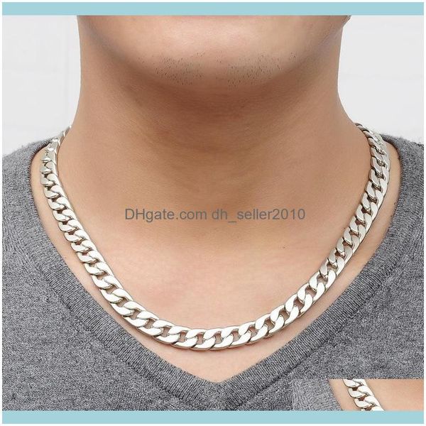 necklaces & pendants jewelryfashion 10mm cuban chain necklace punk men sier color stainless steel choker jewelry gift chains drop delivery 2, Silver
necklaces & pendants jewelryfashion 10mm cuban chain necklace punk men sier color stainless steel choker jewelry gift chains drop delivery 2, Silver