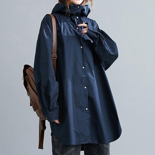 women's trench coats plus size outwear oversized jacket spring autumn pocket hooded loose windbreaker female, Tan;black
women's trench coats plus size outwear oversized jacket spring autumn pocket hooded loose windbreaker female, Tan;black