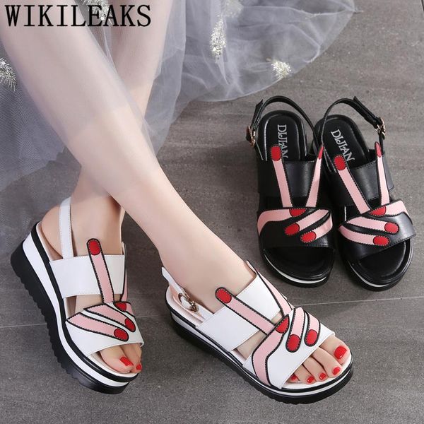 ladies sandals wedges shoes for women summer finger gladiator platform womans fashions 2021, Black