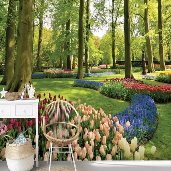 wallpapers custom 3d wall mural modern park landscape woods flowers tulips living room tv sofa background cloth fresco
wallpapers custom 3d wall mural modern park landscape woods flowers tulips living room tv sofa background cloth fresco