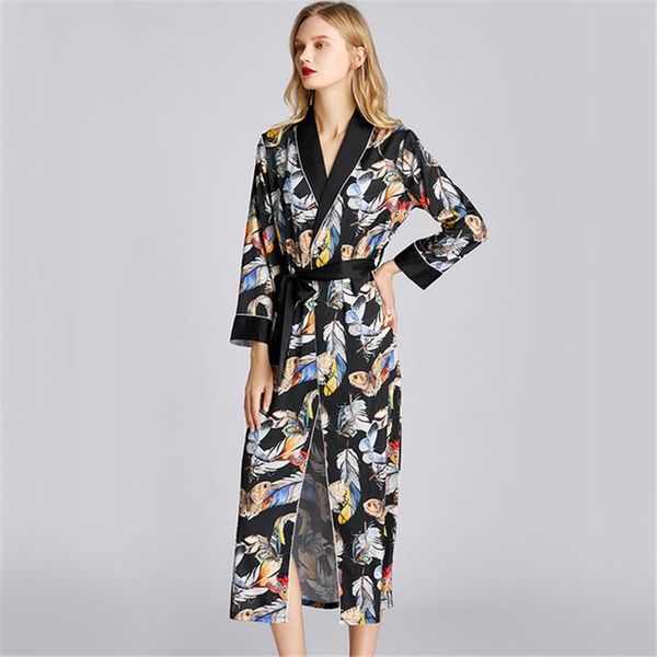 women's sleepwear pajamas black female long-sleeved nightgown rayon bathrobe feather pattern yukata homewear loose temptation szlafrok, Black;red
women's sleepwear pajamas black female long-sleeved nightgown rayon bathrobe feather pattern yukata homewear loose temptation szlafrok, Black;red