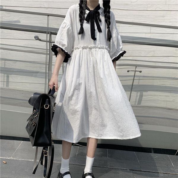casual dresses qweek kawaii white dress woman summer 2021 japanese style sweet cute ruffle lolita for girl soft princess fairy robe femme, Black;gray
casual dresses qweek kawaii white dress woman summer 2021 japanese style sweet cute ruffle lolita for girl soft princess fairy robe femme, Black;gray
