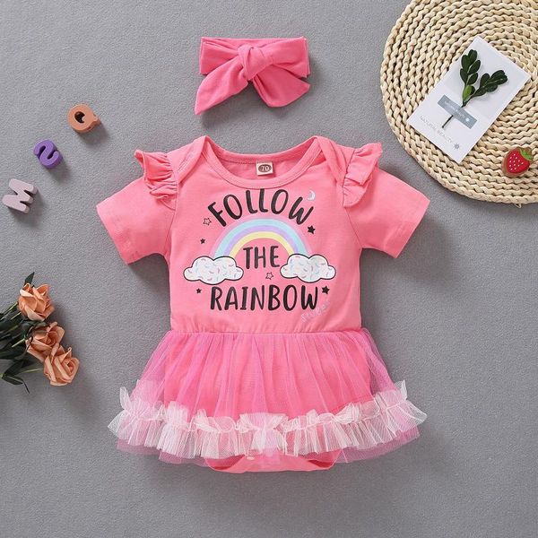 summer born girl lace mesh romper dress rainbow princess floral baby clothes short sleeve +headband 2pcs outfits sunsuit clothing sets, White
summer born girl lace mesh romper dress rainbow princess floral baby clothes short sleeve +headband 2pcs outfits sunsuit clothing sets, White