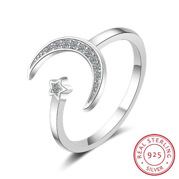 cluster rings 100% 925 solid real sterling silver fine jewelry moon star cz cocktail opening ring sizable for women girl gift da27, Golden;silver
cluster rings 100% 925 solid real sterling silver fine jewelry moon star cz cocktail opening ring sizable for women girl gift da27, Golden;silver