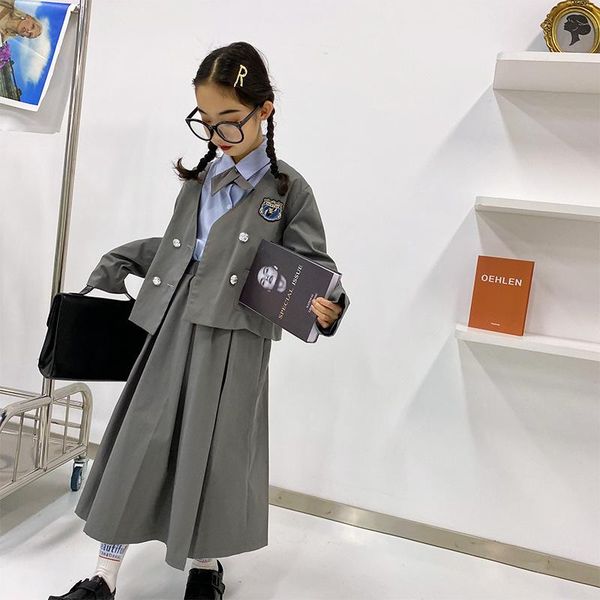 clothing sets girls' suits 2021 spring japanese big children's suit jacket, skirt and bow tie three-piece, White
clothing sets girls' suits 2021 spring japanese big children's suit jacket, skirt and bow tie three-piece, White